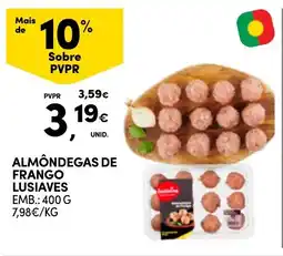 Continente Almôndegas de frango lusiaves promoção