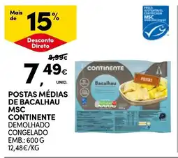 Continente Postas médias de bacalhau msc continente promoção