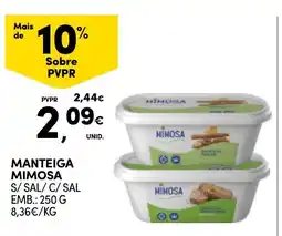 Continente Manteiga mimosa s/ sal/c/sal promoção