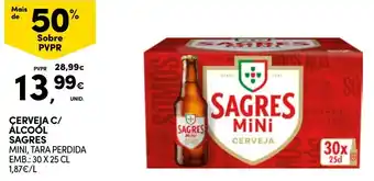 Cerveja c/ álcool sagres mini