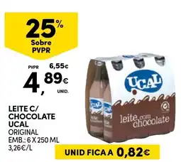 Continente Leite com chocolate ucal original promoção