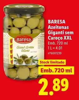 Lidl Baresa azeitonas giganti sem caroço xxl promoção