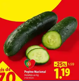 Lidl Pepino Nacional promoção