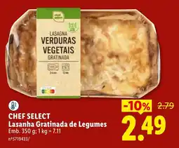 Lidl chef select lasanha gratinada de legumes promoção