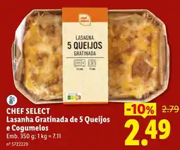 Lidl Chef Select Lasanha Gratinada de 5 Queijos e Cogumelos promoção