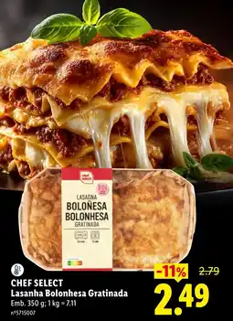 Lidl chef select Lasanha Bolonhesa Gratinada promoção