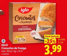 Lidl iglo crocantes de frango promoção