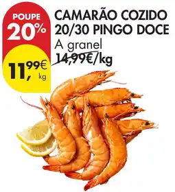 Pingo Doce Camarão cozido 20/30 Pingo Doce promoção