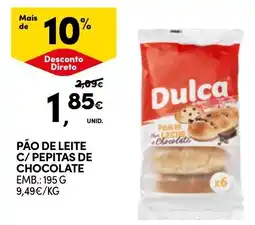 Continente Dulca pão de leite c/ pepitas de chocolate promoção
