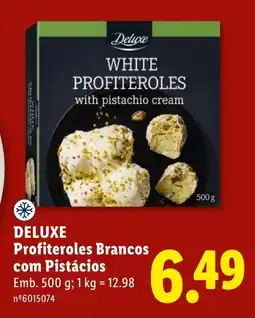 Lidl Deluxe Profiteroles Brancos com Pistácios promoção