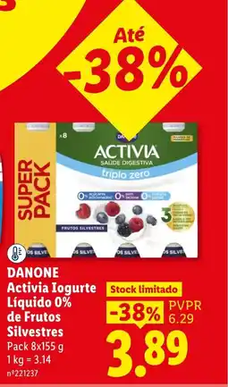 Lidl Danone Activia Iogurte Líquido 0% de Frutos Silvestres promoção