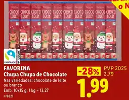 Lidl favorina chupa chupa de chocolate promoção