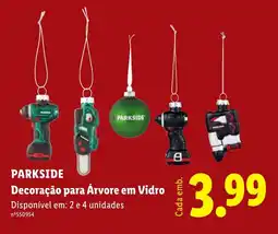 Lidl Parkside decoração para árvore em vidro promoção