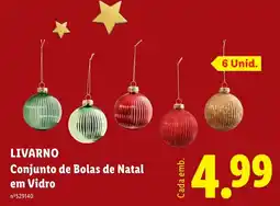 Lidl Livar no conjunto de bolas de natal em vidro promoção