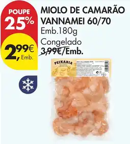 Pingo Doce miolo de camarão vannamei 60/70 promoção