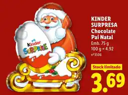 Lidl kinder surprise chocolate pai natal promoção