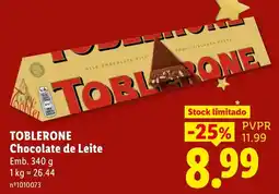 Lidl Toblerone chocolate de leite promoção