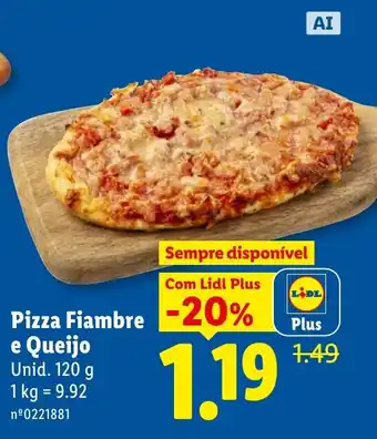 Pizza Fiambre e Queijo