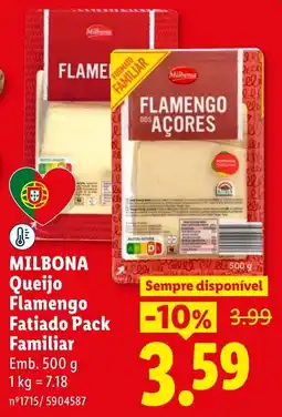 Lidl milbona queijo flamengo fatiado pack familiar promoção
