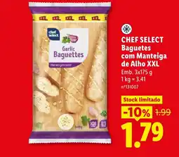 Lidl chef select baguetes com manteiga de alho xxl promoção