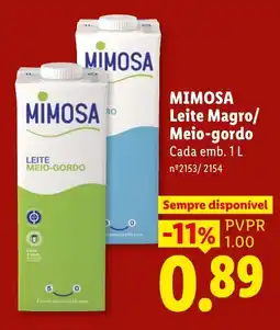 Lidl Mimosa Leite Magro/ Meio-gordo promoção
