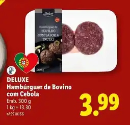 Lidl Deluxe Hambúrguer de Bovino com Cebola promoção
