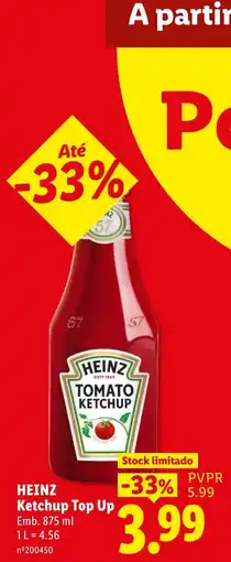 Lidl Heinz ketchup top up promoção