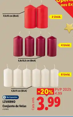 Lidl Livarono Conjunto de Velas promoção