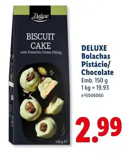 Lidl Deluxe bolachas pistácio/chocolate promoção