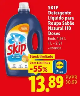 Lidl skip detergente liquido para roupa sabao natural promoção