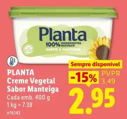 Lidl Planta Creme Vegetal Sabor Manteiga promoção