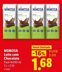 Lidl Mimosa leite com chocolate promoção