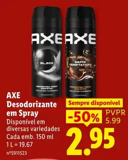 Lidl axe desodorante em spray promoção