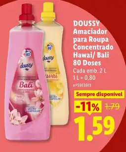 Lidl Doussy amaciador para roupa concentrado hawai/bali promoção