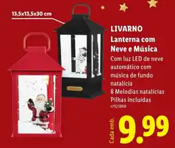 Lidl Livarino lanterna com neve e música promoção