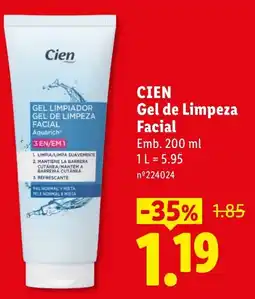 Lidl Cien gel de limpeza facial promoção