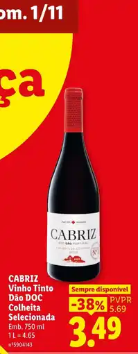 Lidl Cabriz vinho tinto promoção