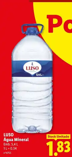 Lidl Luso água mineral promoção
