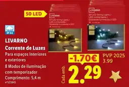 Lidl livarno corrente de luzes promoção