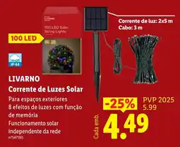 Lidl Livarno Corrente de Luzes Solar promoção