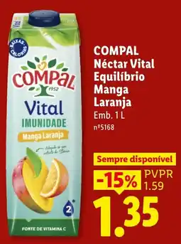 Lidl Compal nectar vital equilíbrio manga laranja promoção