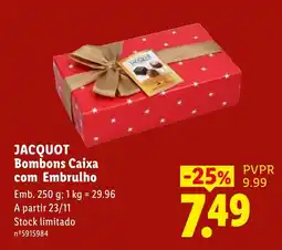 Lidl jacquot bombons caixa com embrulho promoção