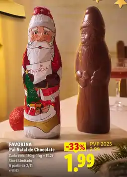 Lidl favorina pai natal de chocolate promoção