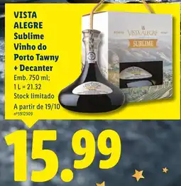 Lidl Vista alegre sublime vinho do porto tawny promoção