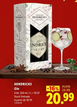 Lidl Hendricks Gin promoção