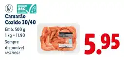 Lidl Camarão Cozido 30/40 promoção