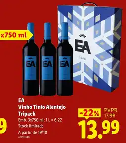 Lidl EA Vinho Tinto Alentejo Tripack promoção