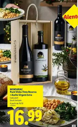 Lidl monsaraz pack vinho tinto reserva + azeite virgem extra promoção