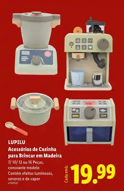 Lidl Lupilu Acessórios de Cozinha para Brincar em Madeira promoção