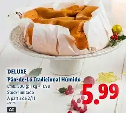 Lidl Deluxe Pão-de-Ló Tradicional Húmido promoção